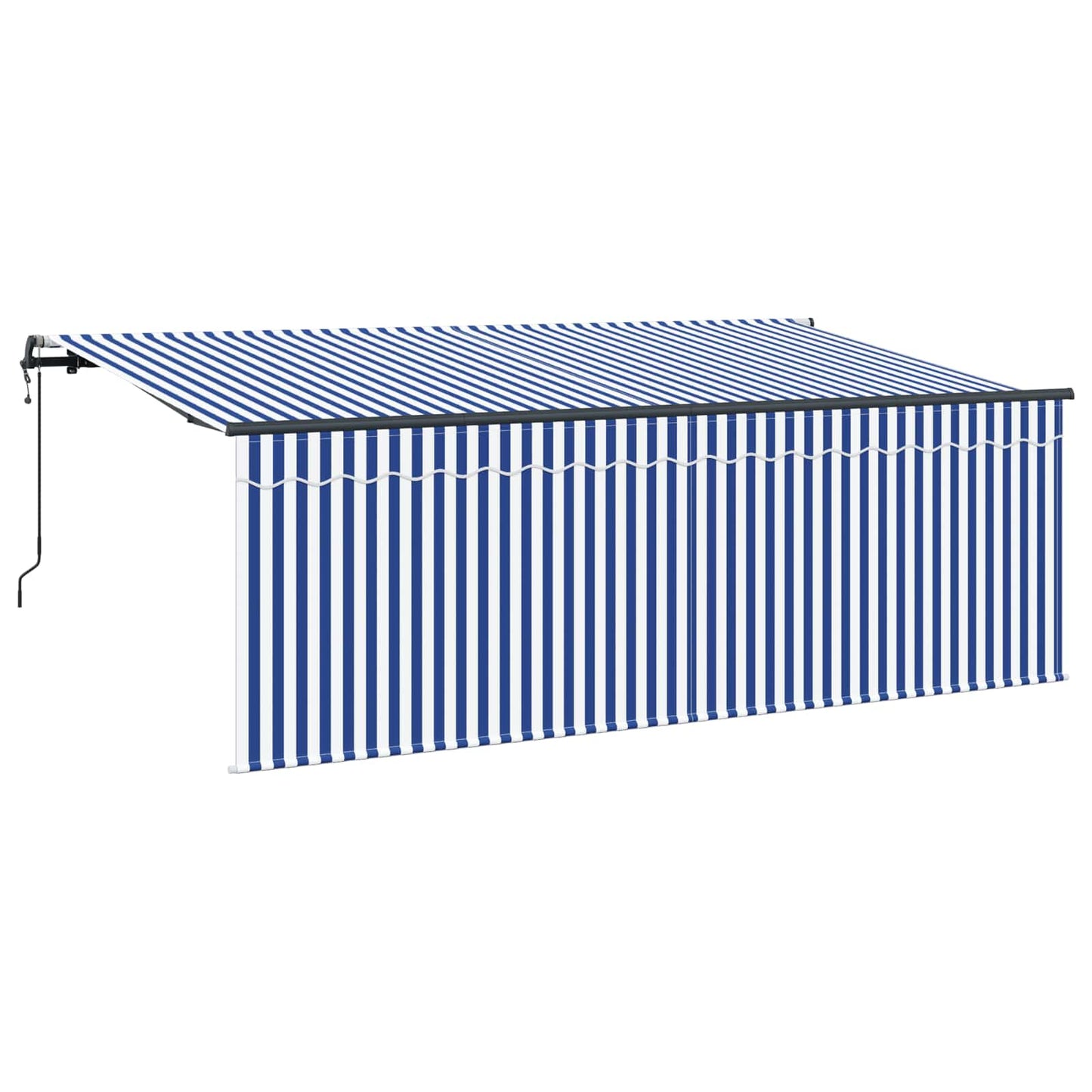 vidaXL Αναδιπλούμενη τέντα Μπλε και άσπρο 350 x 200 cm