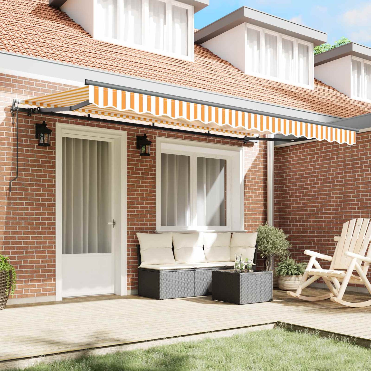 vidaXL Σκηνίτσα Αναδιπλούμενη Κίτρινο 350 x 200 cm ύφασμα