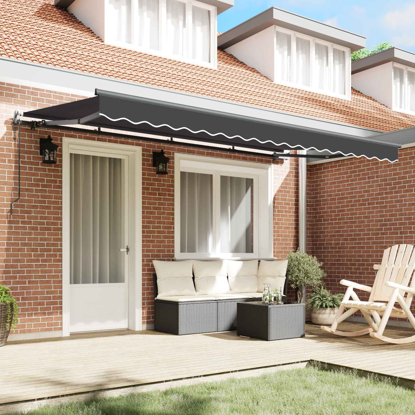 vidaXL Σκηνίτσα Αναδιπλούμενη Ανθρακί 350 x 200 cm ύφασμα