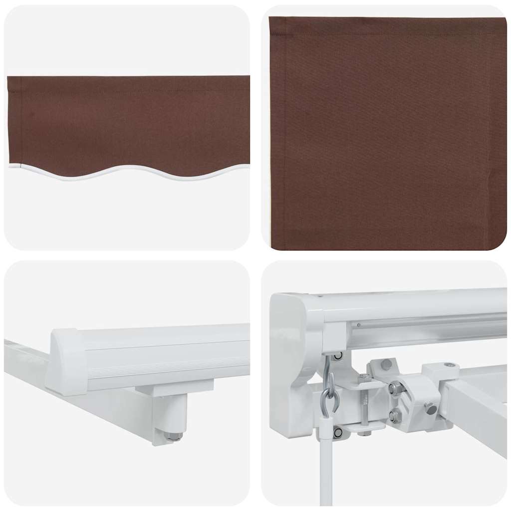 vidaXL Σκελετός Τέντας Καφέ 350 x 200 cm Πολυεστέρας με Επικάλυψη PU
