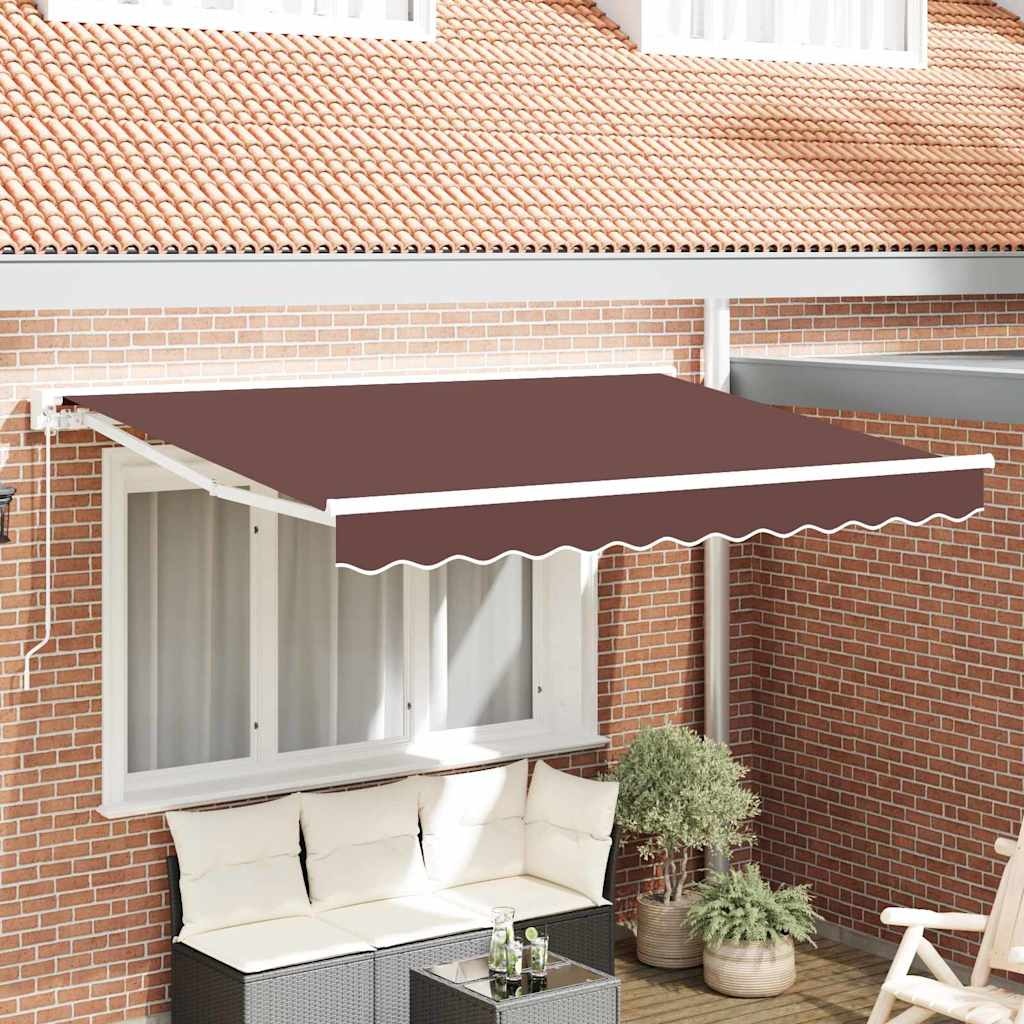 vidaXL Σκελετός Τέντας Καφέ 350 x 200 cm Πολυεστέρας με Επικάλυψη PU
