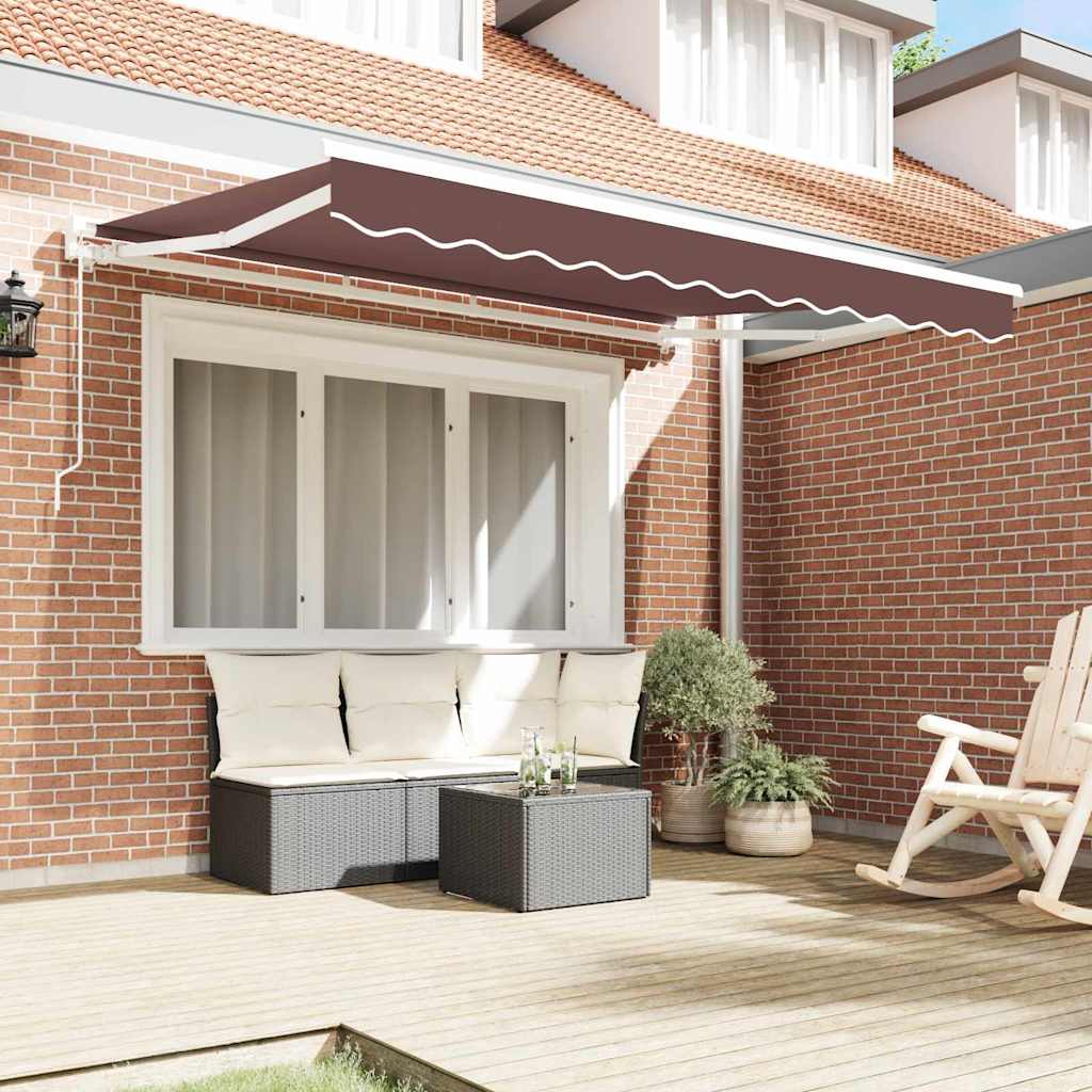 vidaXL Σκελετός Τέντας Καφέ 350 x 200 cm Πολυεστέρας με Επικάλυψη PU