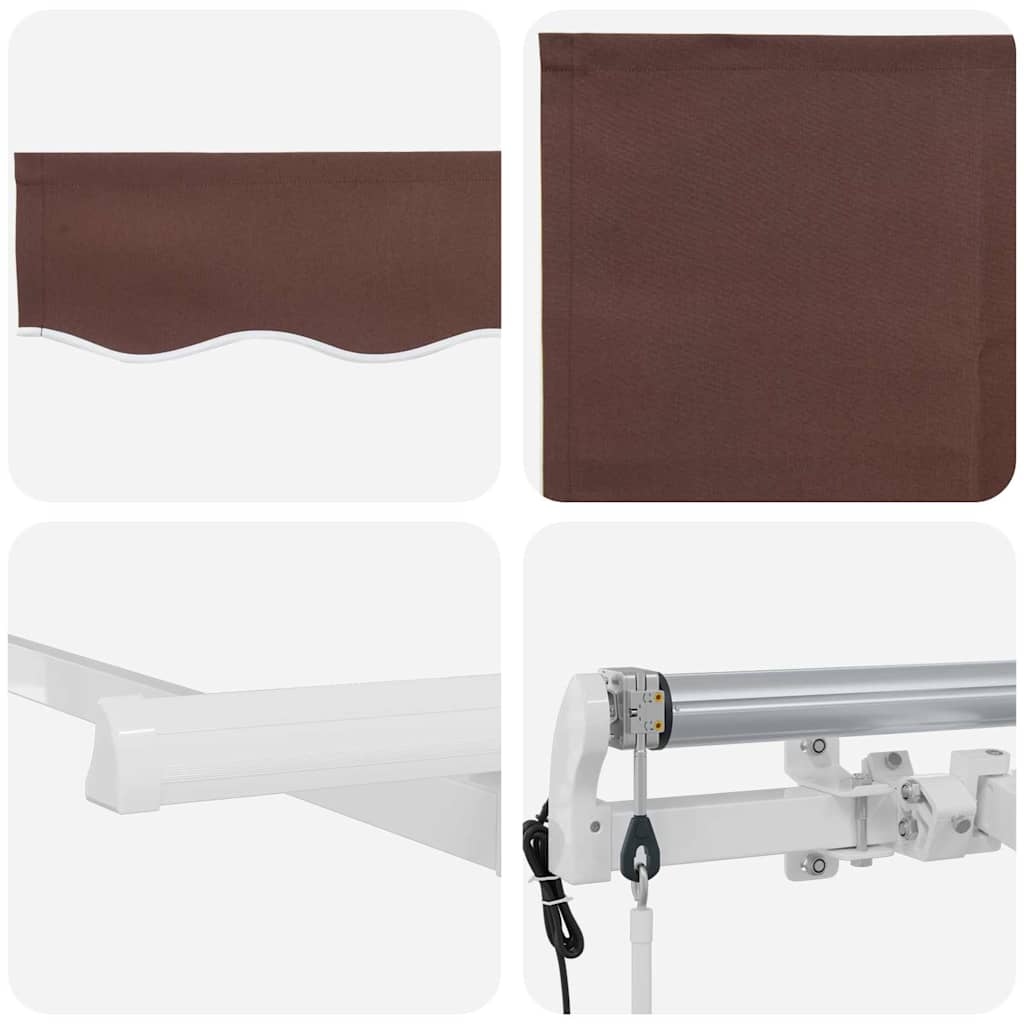 vidaXL Αναδιπλούμενη τέντα Καφέ 350 x 200 cm ύφασμα