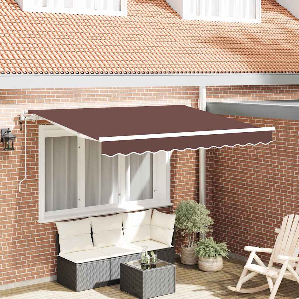 vidaXL Αναδιπλούμενη τέντα Καφέ 350 x 200 cm ύφασμα