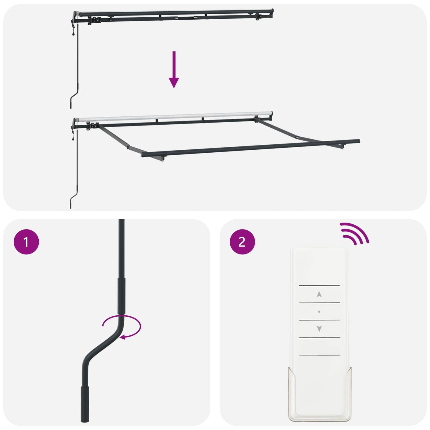 vidaXL Αναδιπλούμενη τέντα Καφέ 350 x 200 cm ύφασμα