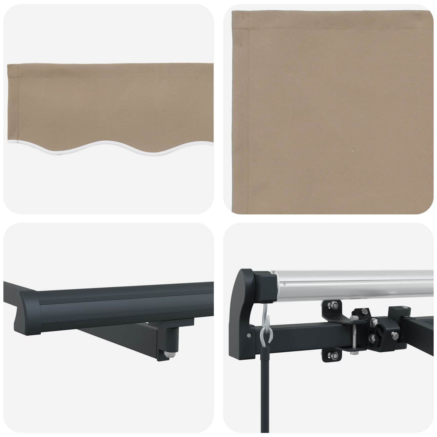 vidaXL Αναδιπλούμενη τέντα Μπεζ 350 x 200 cm ύφασμα