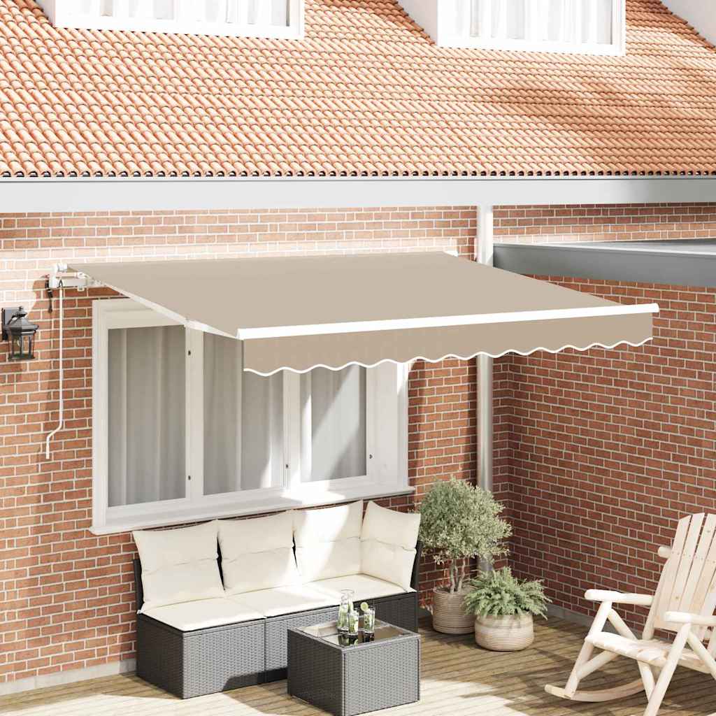vidaXL Αναδιπλούμενη τέντα Μπεζ 350 x 200 cm ύφασμα
