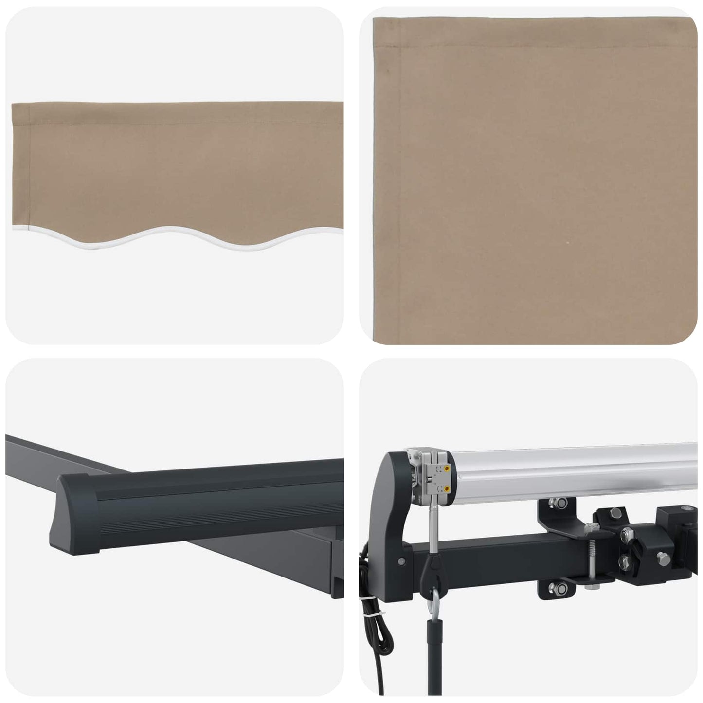vidaXL Αναδιπλούμενη τέντα Μπεζ 350 x 200 cm ύφασμα