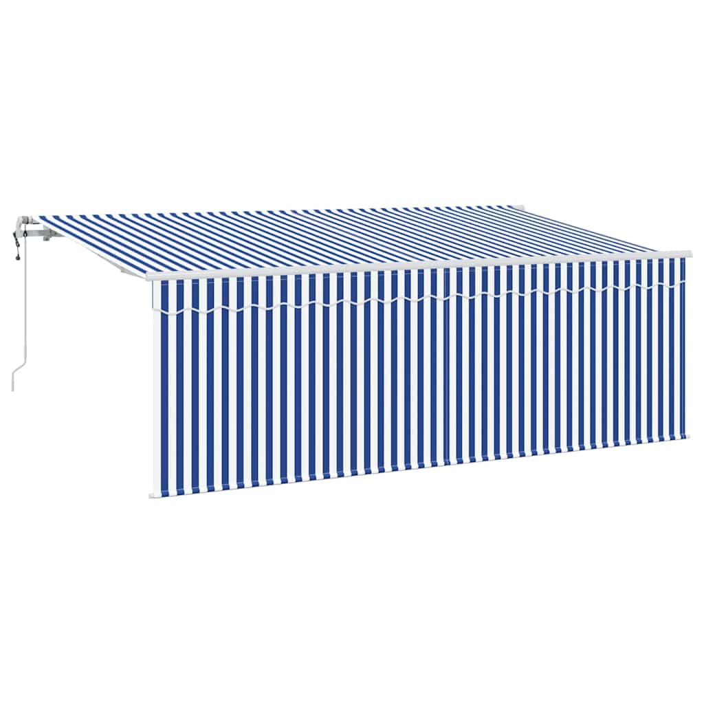 vidaXL Αναδιπλούμενη τέντα Μπλε και άσπρο 400 x 200 cm
