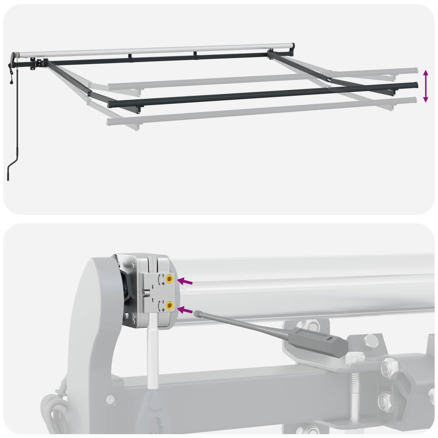 vidaXL Αναδιπλούμενη τέντα Ανθρακί 400 x 200 cm ύφασμα