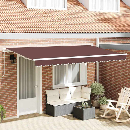 vidaXL Αναδιπλούμενη τέντα Καφέ 400 x 200 cm ύφασμα