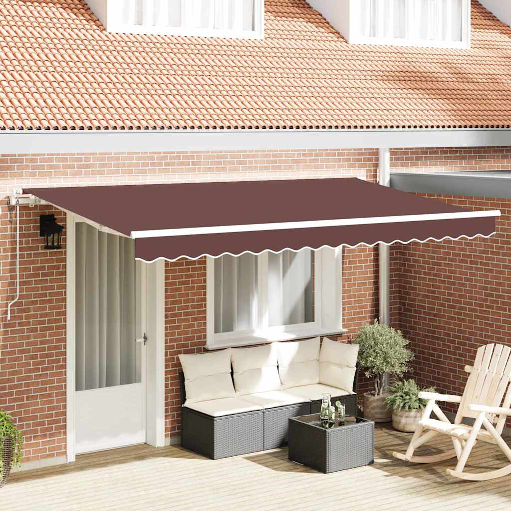 vidaXL Αναδιπλούμενη τέντα Καφέ 400 x 200 cm ύφασμα