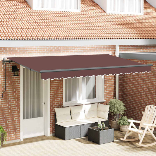 vidaXL Αναδιπλούμενη τέντα Καφέ 400 x 200 cm ύφασμα