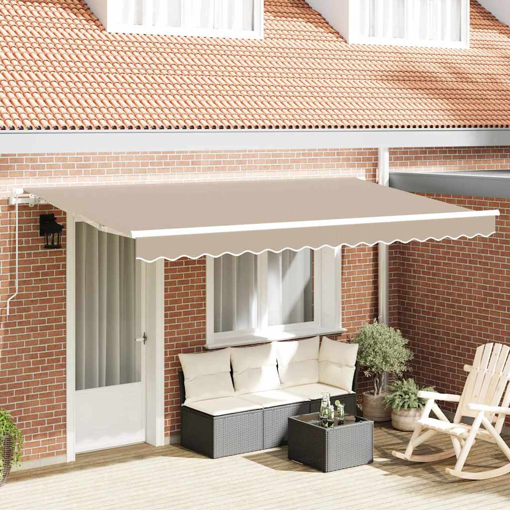 vidaXL Αναδιπλούμενη τέντα Μπεζ 400 x 200 cm ύφασμα