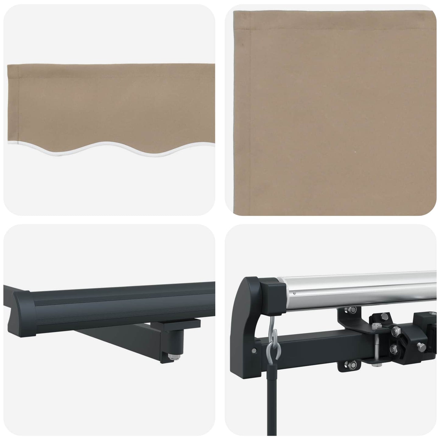 vidaXL Αναδιπλούμενη τέντα Μπεζ 400 x 200 cm ύφασμα
