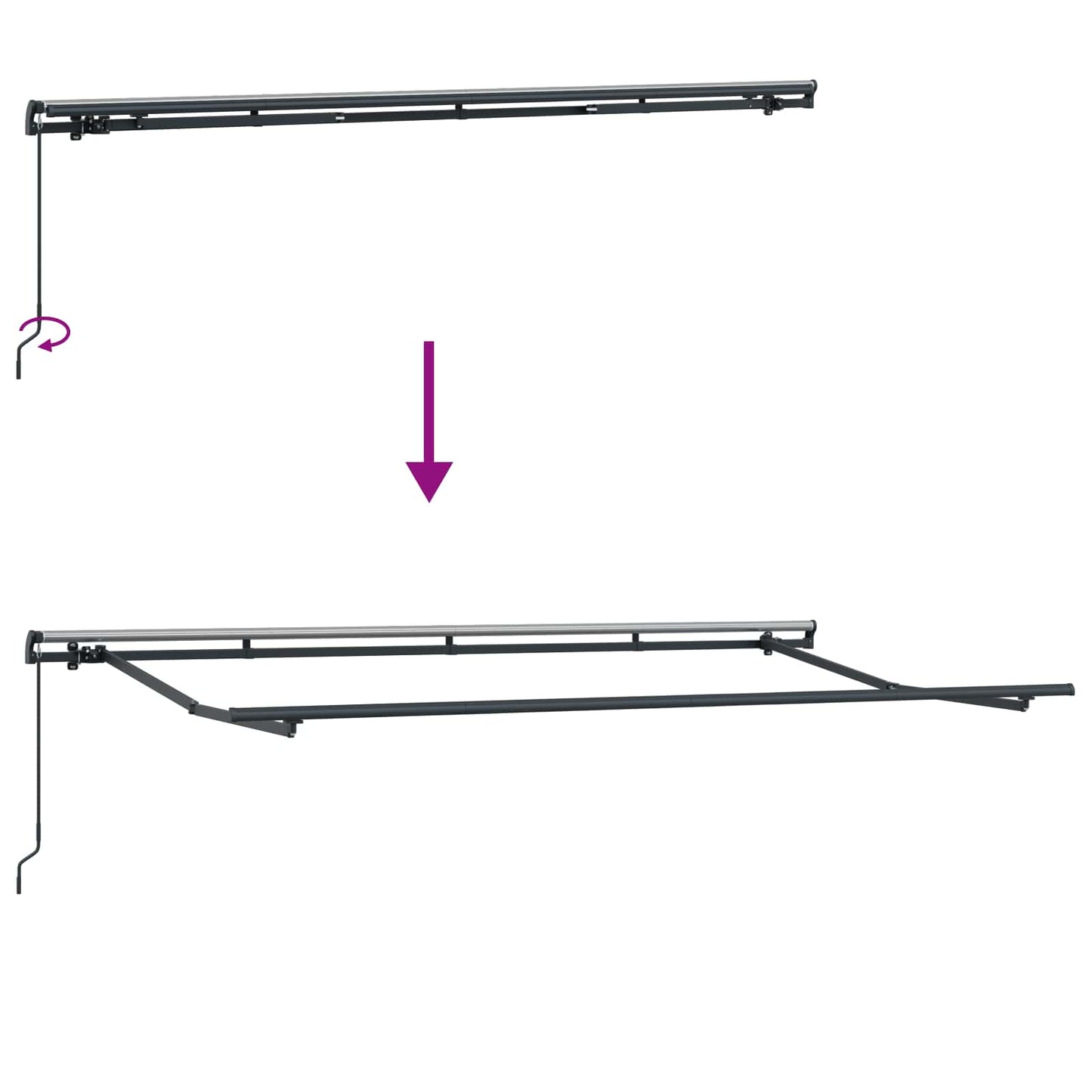 vidaXL Αναδιπλούμενη τέντα Μπεζ 400 x 200 cm ύφασμα