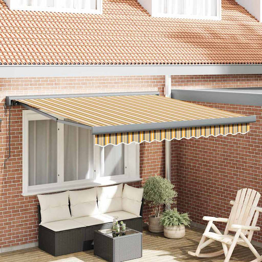 vidaXL Αυτόματη Ανασυρόμενη Τέντα Ριγέ 300x250 cm