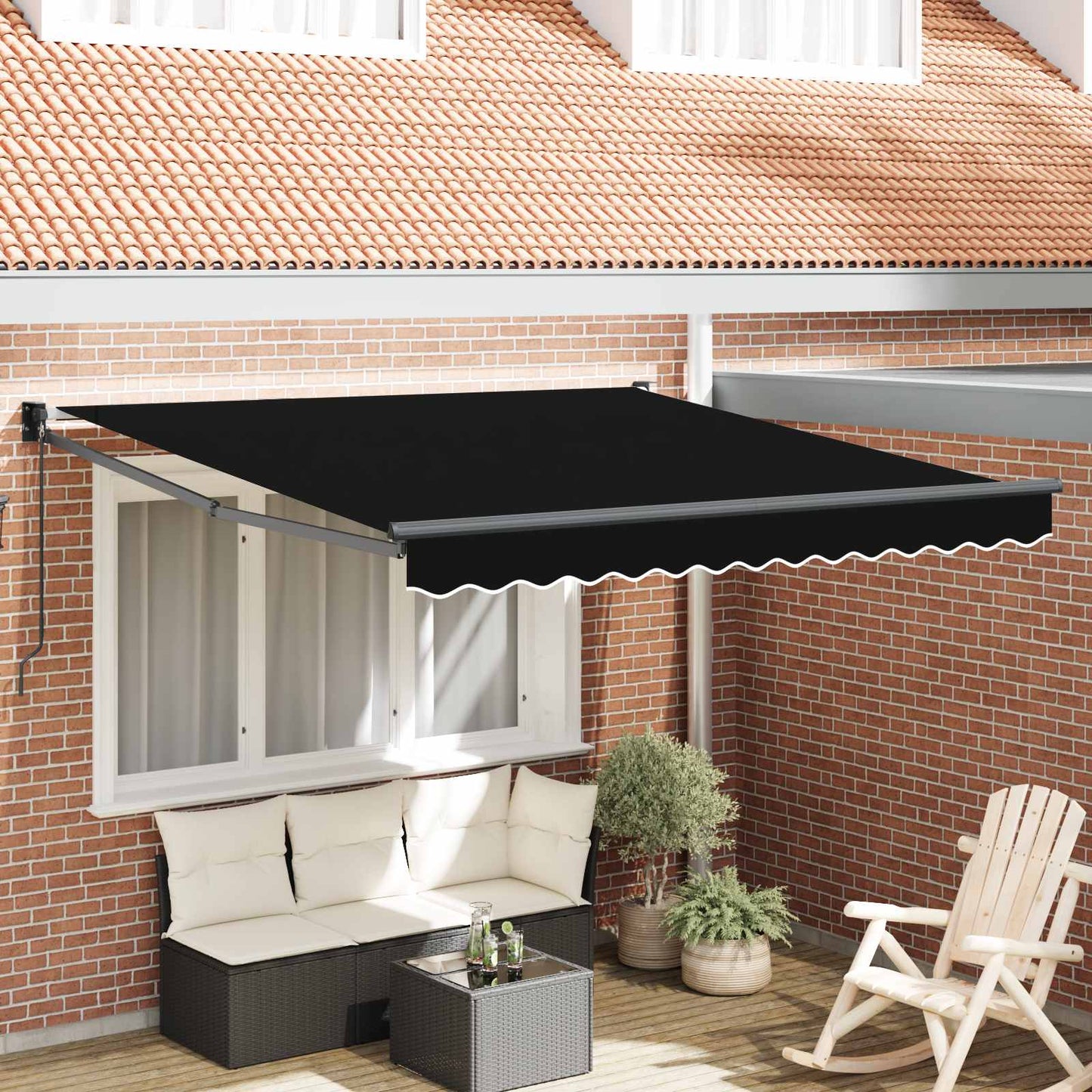 vidaXL Αναδιπλούμενη τέντα Μαύρο 300 x 250 x 165 εκ.