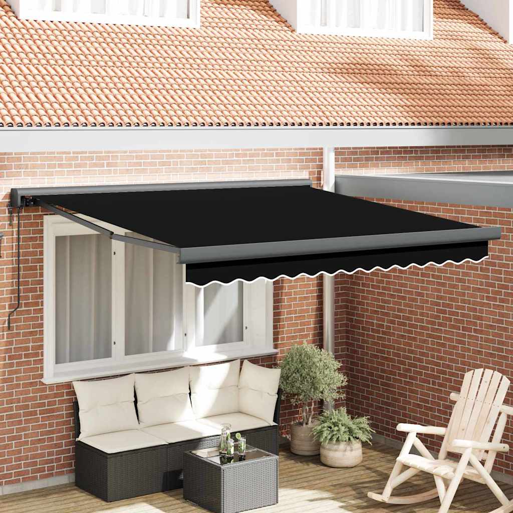 vidaXL Αυτόματη Ανασυρόμενη Τέντα Μαύρη 300x250 cm