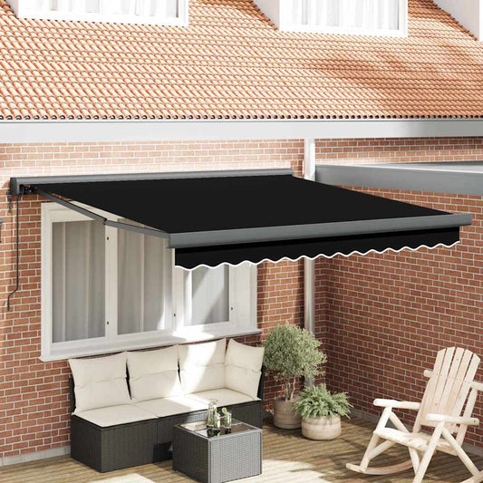 vidaXL Αυτόματη Ανασυρόμενη Τέντα Μαύρη 300x250 cm