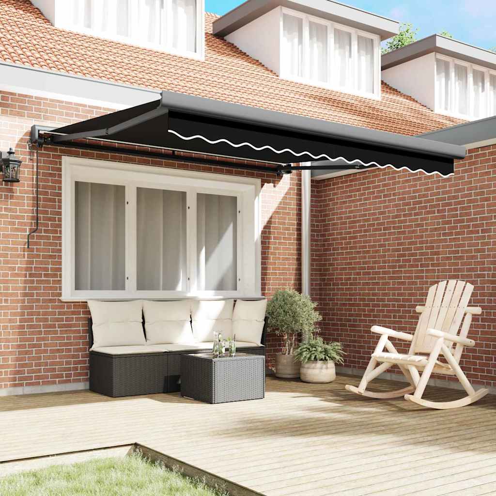 vidaXL Αυτόματη Ανασυρόμενη Τέντα Μαύρη 300x250 cm