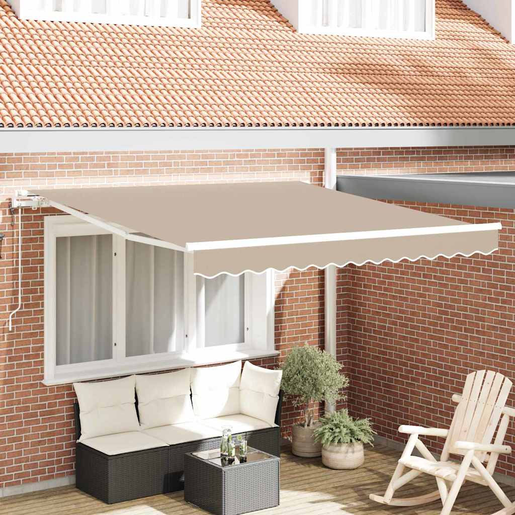 vidaXL Αναδιπλούμενη τέντα Μπεζ 300 x 250 εκ Ύφασμα και αλουμίνιο