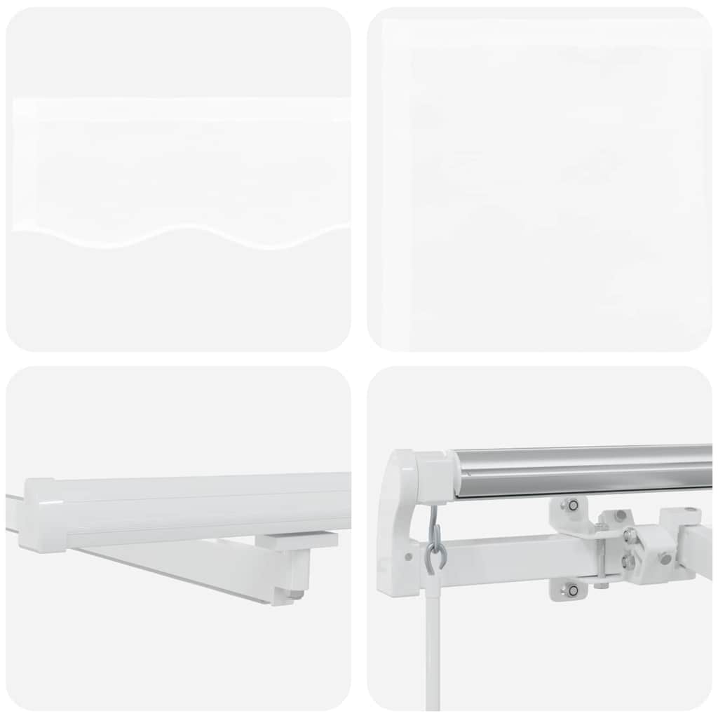 vidaXL Χειροκίνητη Ανασυρόμενη Τέντα με LED Λευκή 300x250 cm
