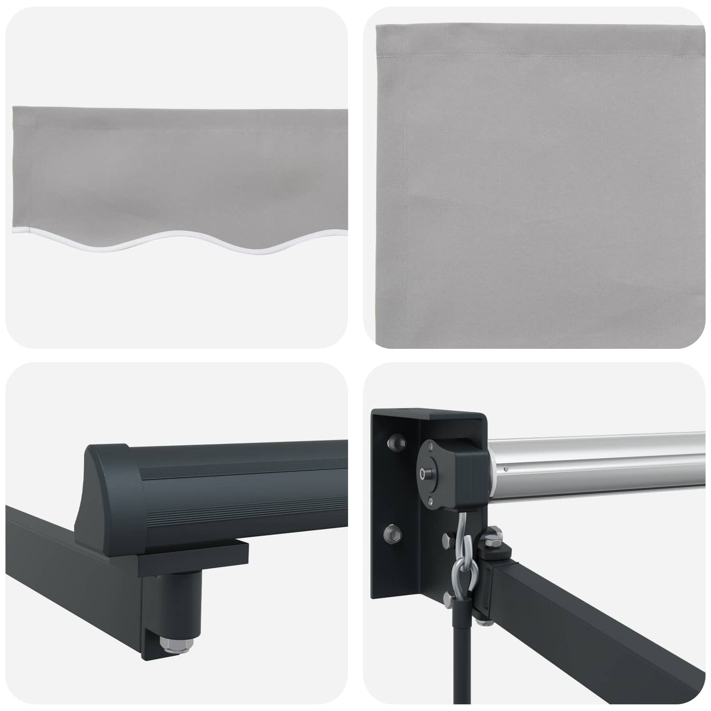 vidaXL Αναδιπλούμενη τέντα Ανοιχτό γκρι 300 x 250 x 165 εκ.