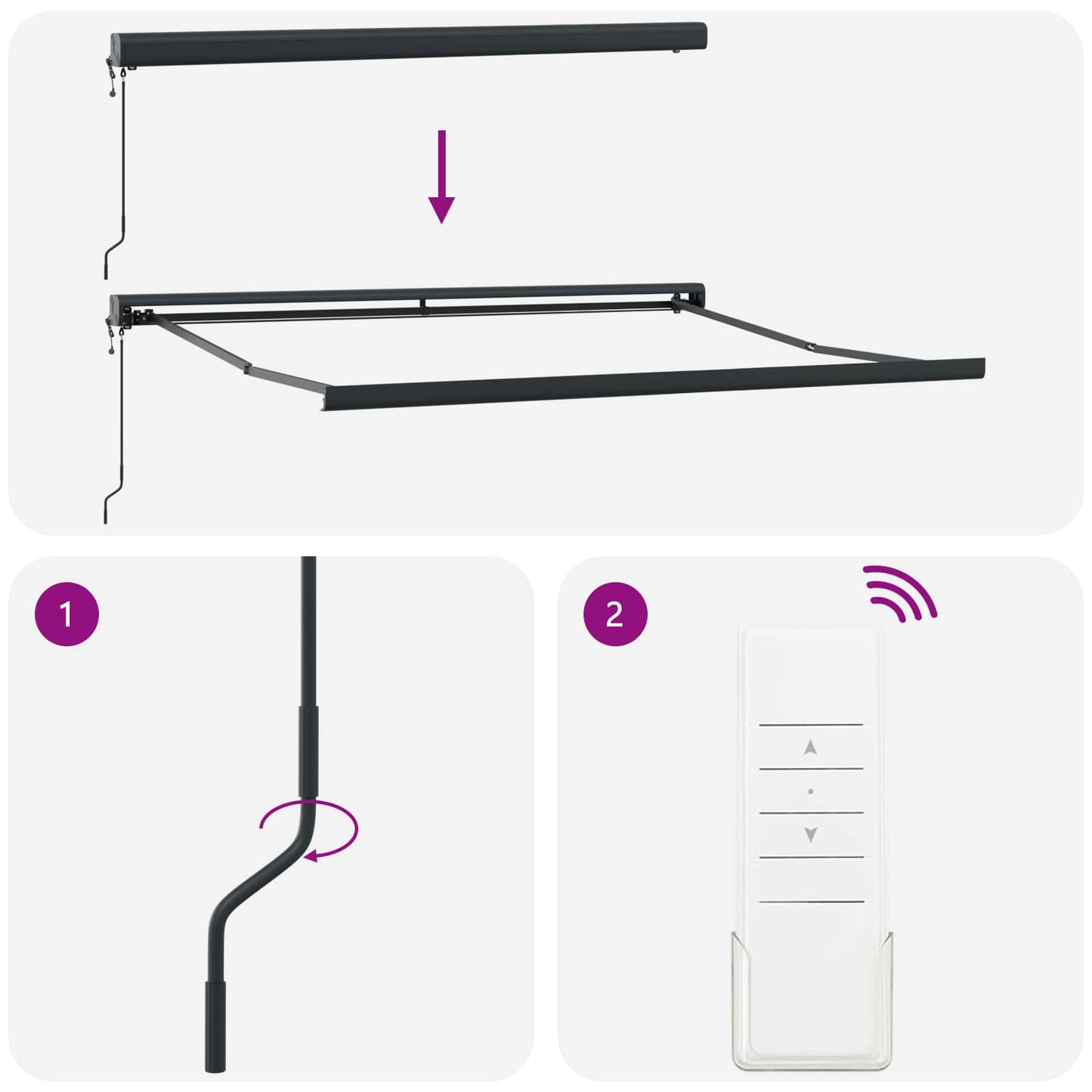 vidaXL Αντιανεμικό Κόκκινο και Μαύρο 350 x 250 x 165 εκ.