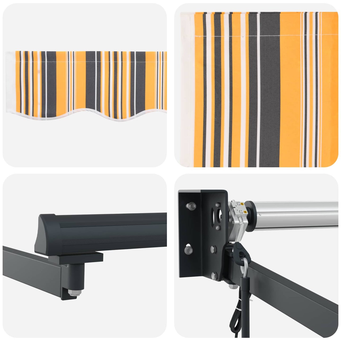 vidaXL Αναδιπλούμενη τέντα Πολύχρωμο 350 x 250 εκ