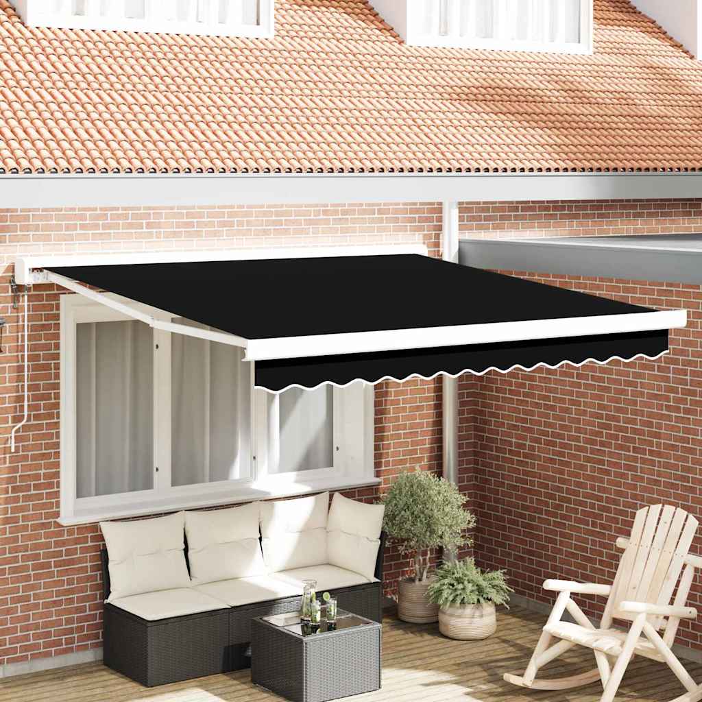 vidaXL Αυτόματη Ανασυρόμενη Τέντα Μαύρη 350x250 εκ.