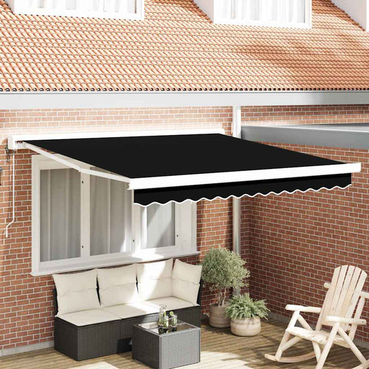 vidaXL Αυτόματη Ανασυρόμενη Τέντα Μαύρη 350x250 εκ.