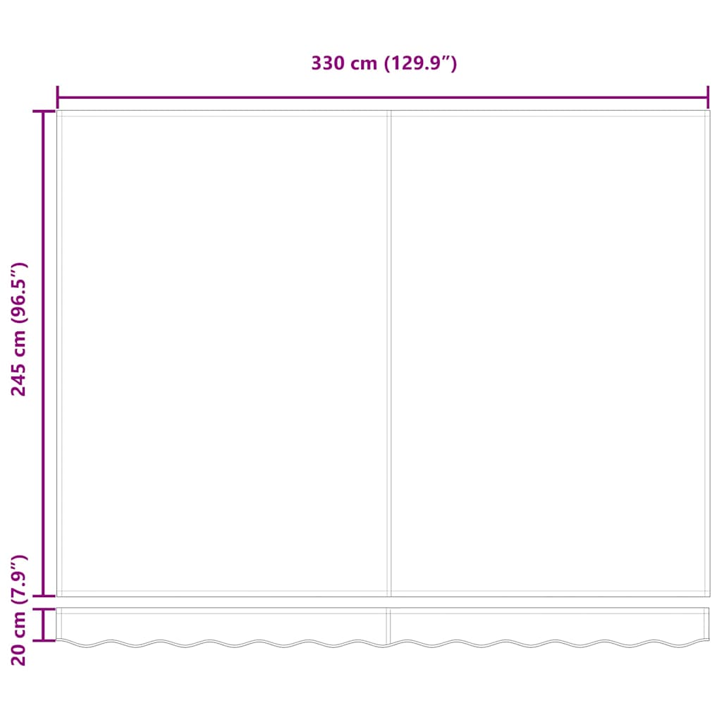 vidaXL Αναδιπλούμενη τέντα Μπεζ 350 x 250 εκ Πολυεστέρας και Αλουμίνιο