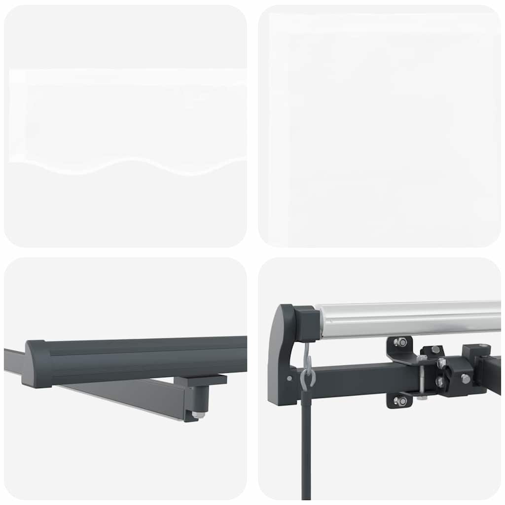 vidaXL Χειροκίνητη ανασυρόμενη τέντα με LED λευκή 350x250 εκ.