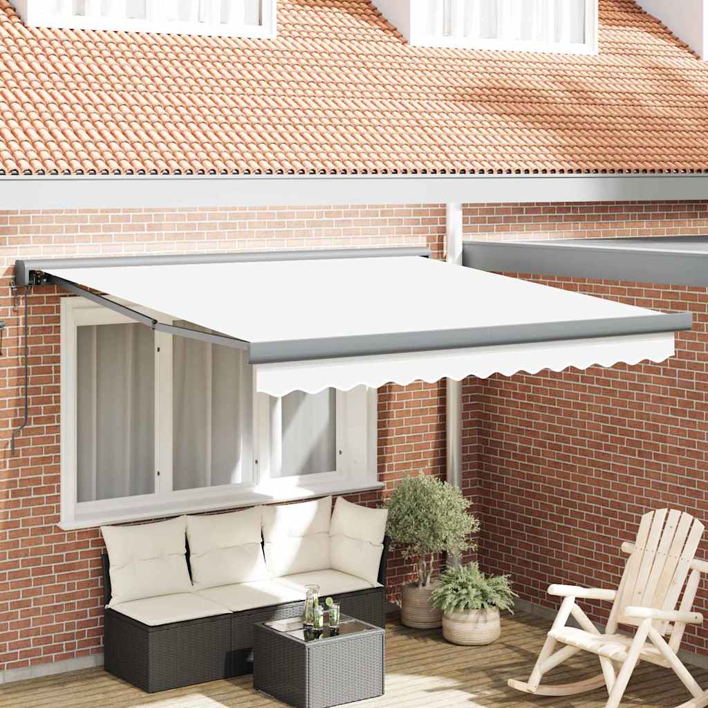 vidaXL Αυτόματη Ανασυρόμενη Τέντα Λευκή 350x250 εκ.