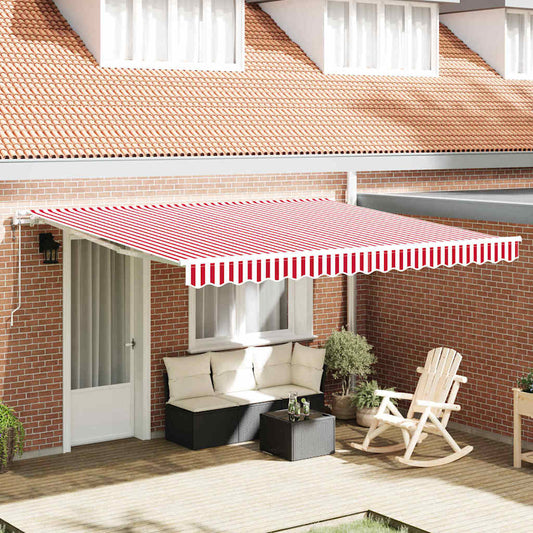 vidaXL Αναδιπλούμενη τέντα Κόκκινο και Λευκό 400 x 300 εκ