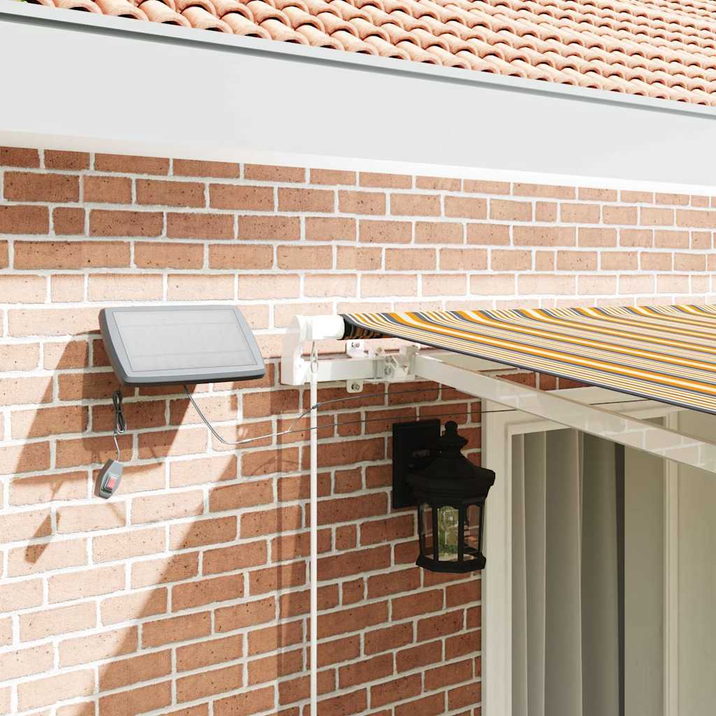 vidaXL Χειροκίνητη Ανασυρόμενη Τέντα με LED Πολύχρωμη Ρίγα 400x300 cm