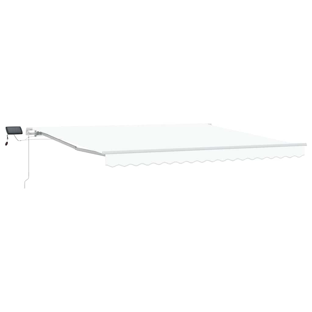 vidaXL Χειροκίνητη Ανασυρόμενη Τέντα με LED Λευκή 400x300 εκ.