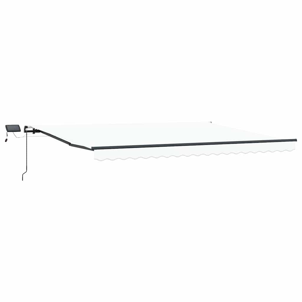vidaXL Χειροκίνητη Ανασυρόμενη Τέντα με LED Λευκή 400x300 εκ.