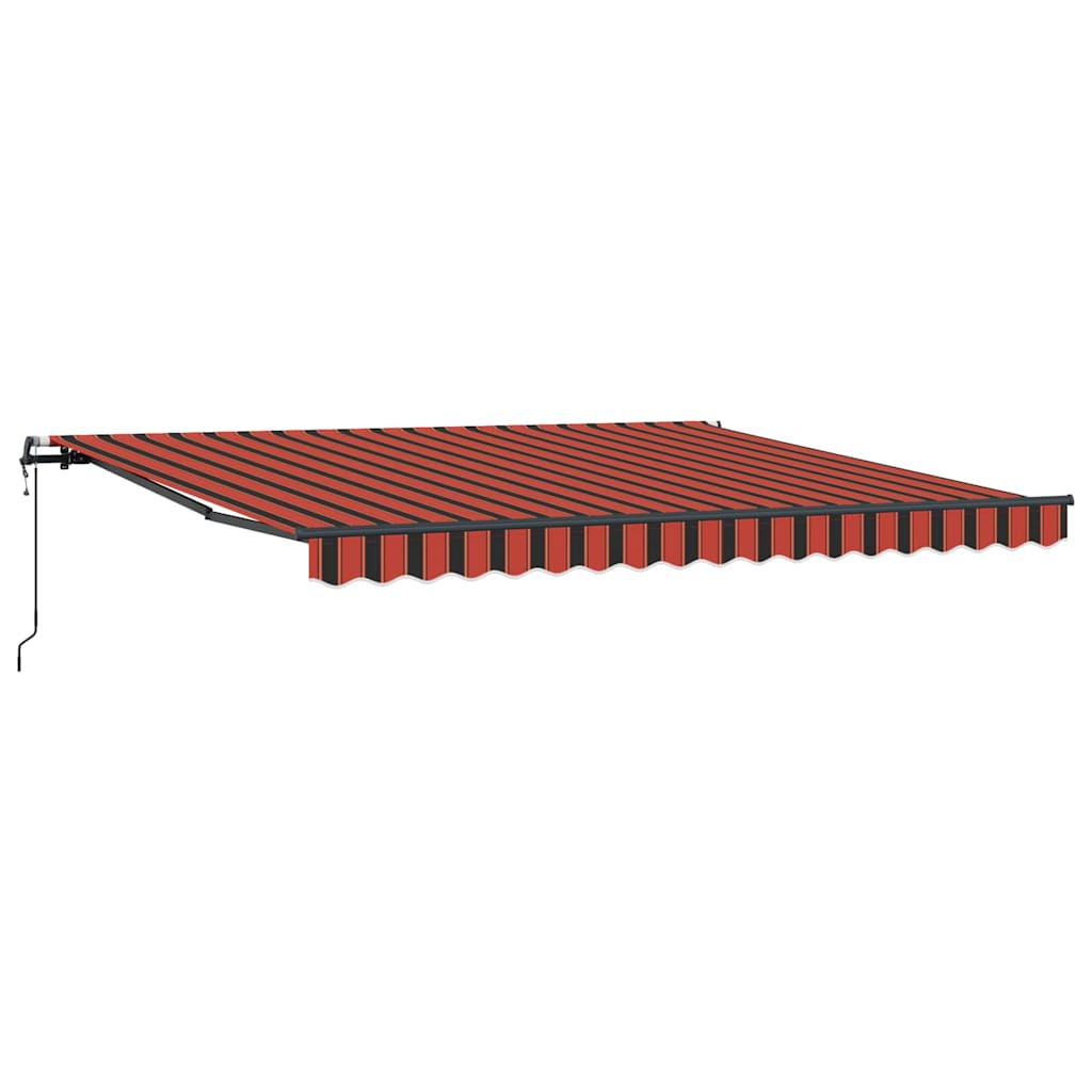 vidaXL Αναδιπλούμενη τέντα πορτοκαλί και καφέ 400 x 350 εκ