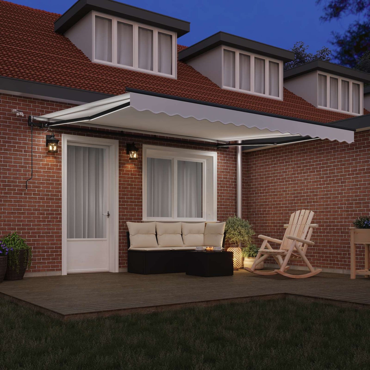 vidaXL Ύφασμα Ομπρέλας με Λευκό 400 x 350 εκ Πολυεστέρας