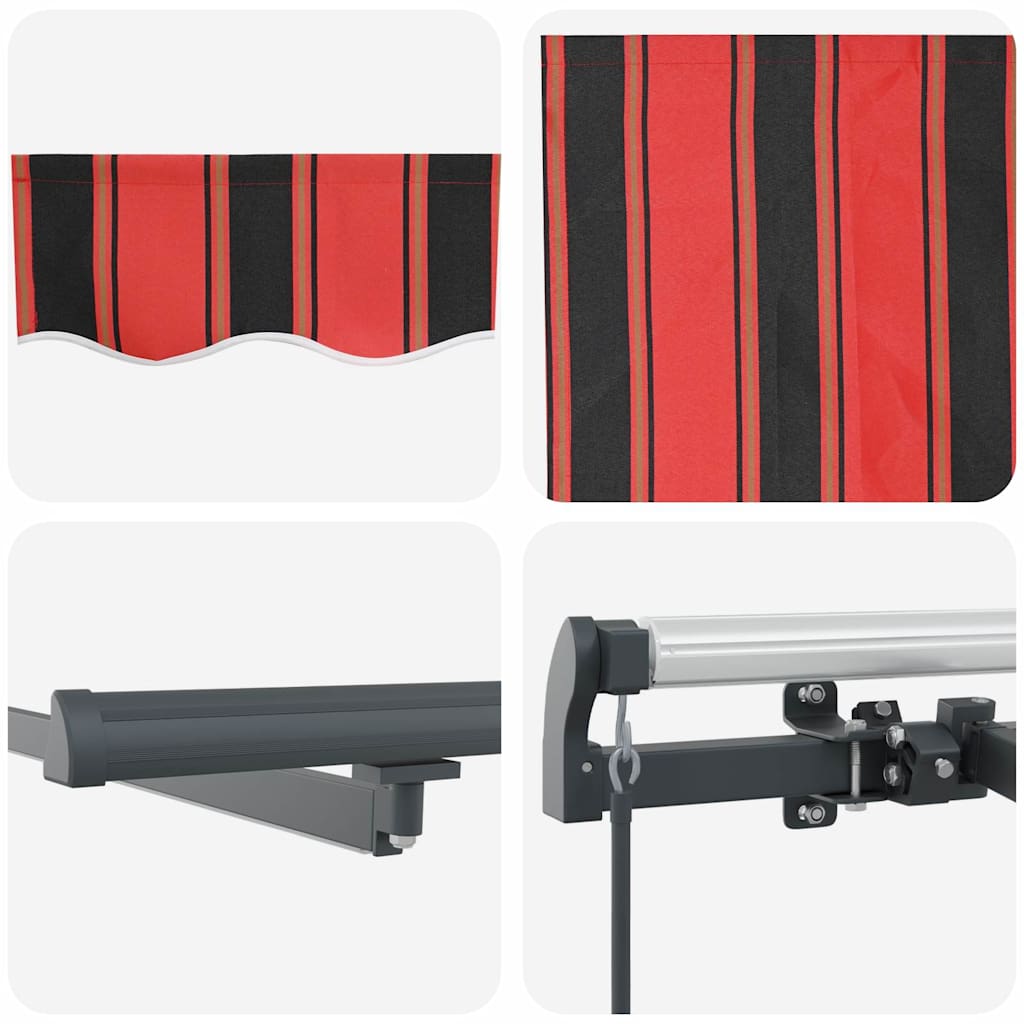 vidaXL Χειροκίνητη Ανασυρόμενη Τέντα με LED Πορτοκαλί και Καφέ 450x300 εκ.