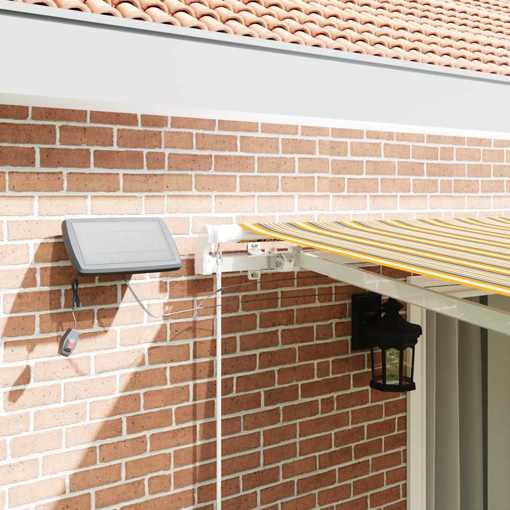 vidaXL Χειροκίνητη Αναδιπλούμενη Τέντα με LED Πολύχρωμη Ράγα 450x300 εκ.