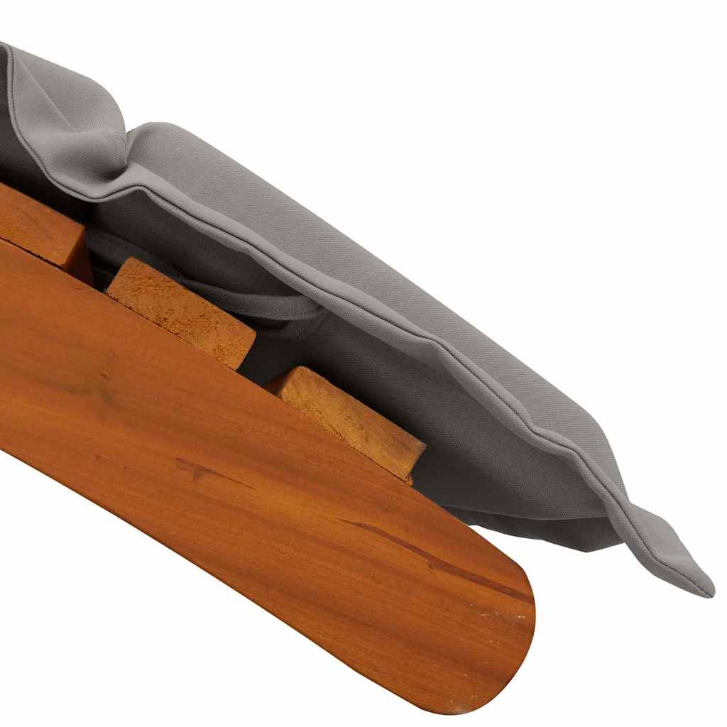 vidaXL Ξαπλώστρα Σετ των 2 Καφέ, Σκούρο Γκρι Μασίφ Ξύλο Ακακίας, Ύφασμα