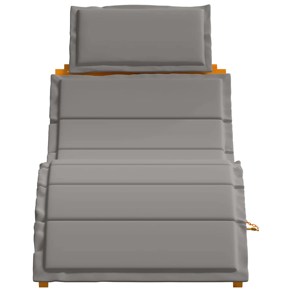 vidaXL Ξαπλώστρα Σετ των 2 Καφέ, Σκούρο Γκρι Μασίφ Ξύλο Ακακίας, Ύφασμα