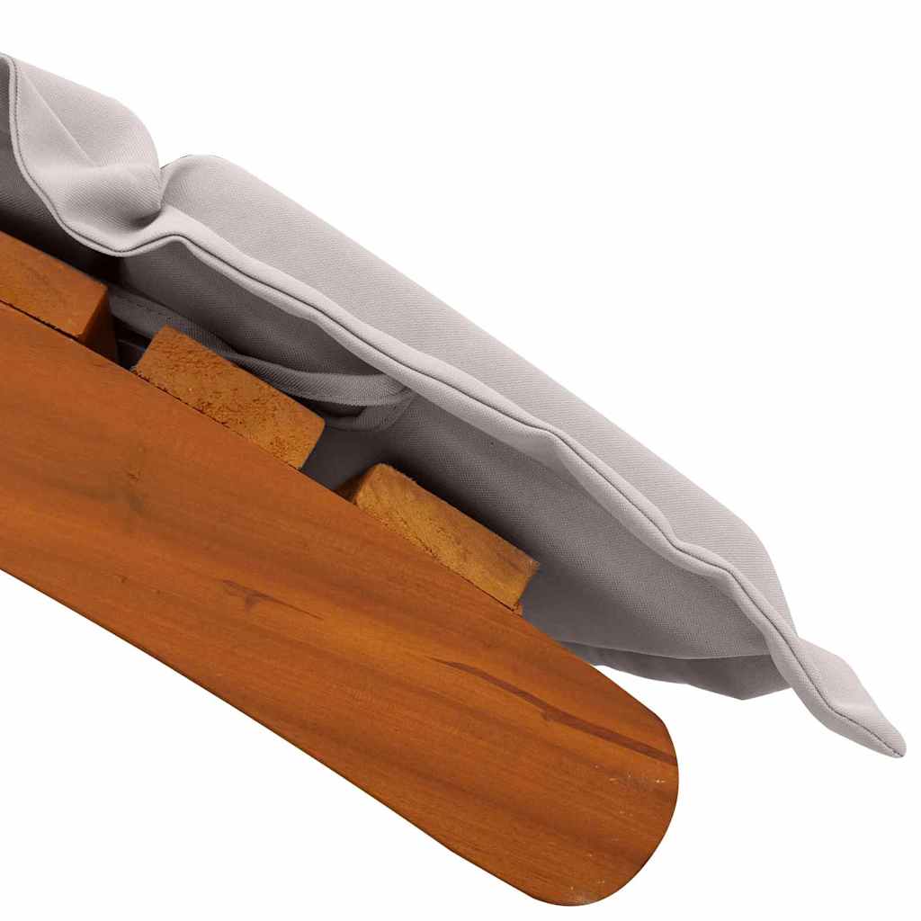 vidaXL Ξαπλώστρα 2 pcs Taupe 184 x 55 x 64 εκ Μασίφ ξύλο ακακίας