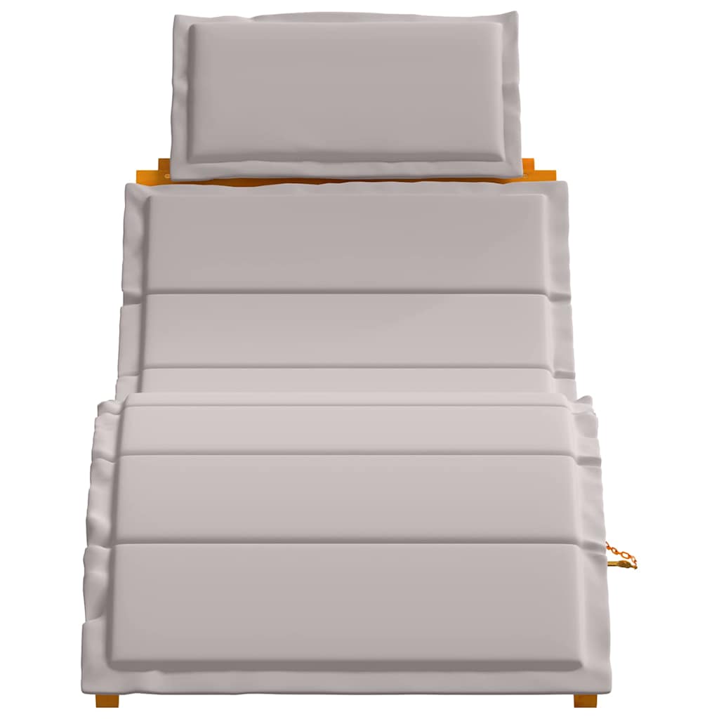 vidaXL Ξαπλώστρα 2 pcs Taupe 184 x 55 x 64 εκ Μασίφ ξύλο ακακίας