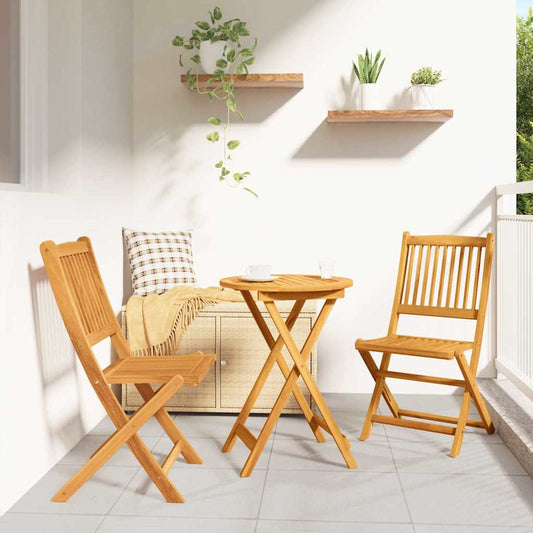 vidaXL Σετ Μπιστρό Κήπου 3 pcs Καφέ Μασίφ ξύλο ακακίας