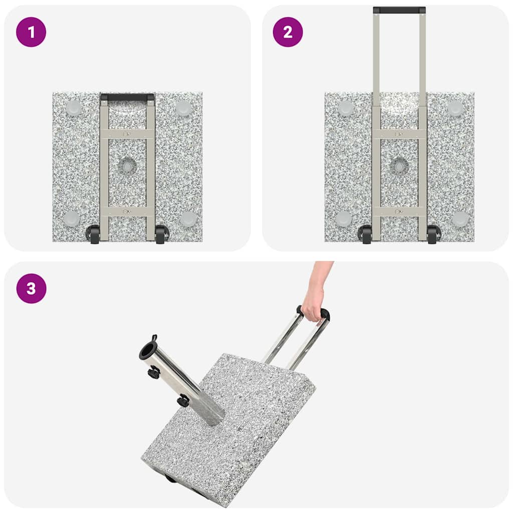 vidaXL Βάση ομπρέλας Γκρι 41 x 41 x 37 εκ. Γρανίτης