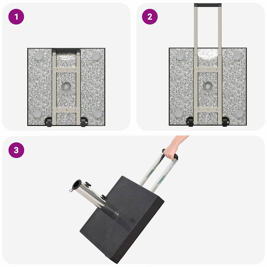 vidaXL Βάση ομπρέλας Μαύρο 41 x 41 x 37 εκ. Γρανίτης